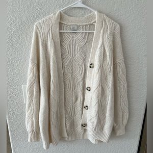 a new day button up oversized knit sweater size M